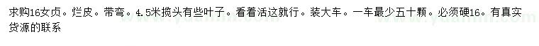 求購16公分女貞