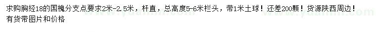 求購胸徑18公分國槐