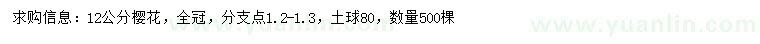 求購12公分櫻花