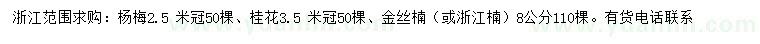 求購楊梅、桂花、金絲楠