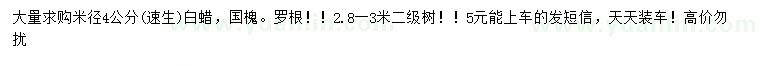 求購米徑4公分速生白蠟、國槐
