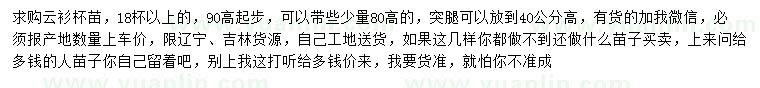 求購高90公分以上云杉