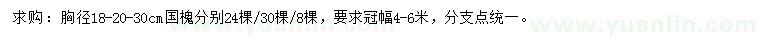 求購胸徑18-20-30公分國槐