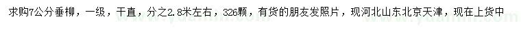 求購7公分垂柳
