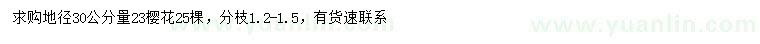 求購(gòu)30量23公分櫻花