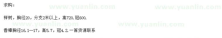 求購(gòu)胸徑20公分櫸樹(shù)、胸徑16.1-17公分香樟