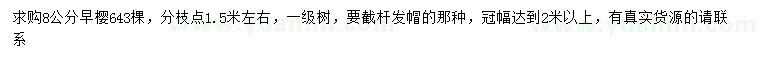 求購8公分早櫻