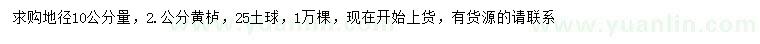 求購10量2公分黃櫨