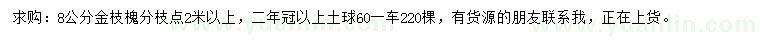 求購8公分金枝槐