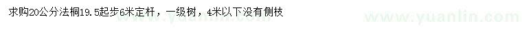 求購19.5公分以上法桐