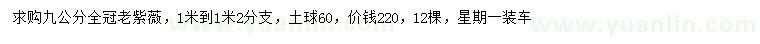 求購9公分老紫薇