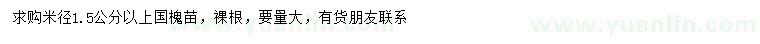 求購米徑1.5公分以上國槐