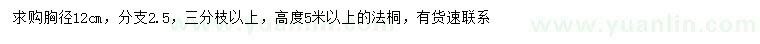 求購(gòu)胸徑12公分法桐