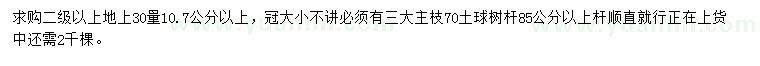 求購(gòu)30量10.7公分以上單櫻
