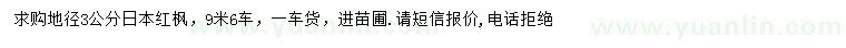 求購地徑3公分日本紅楓		