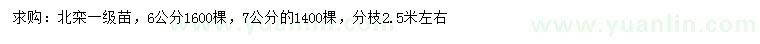 求購6、7公分北欒