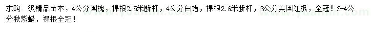 求購(gòu)國(guó)槐、白蠟、美國(guó)紅楓秋火焰等
