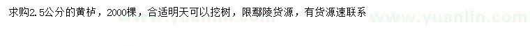 求購2.5公分黃櫨