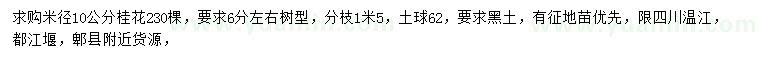 求購米徑10公分桂花