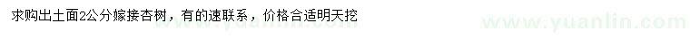 求購(gòu)2公分杏樹(shù)