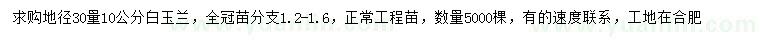 求購30量10公分白玉蘭