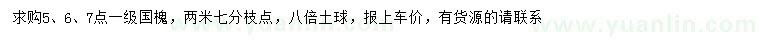 求購5、6、7公分國槐