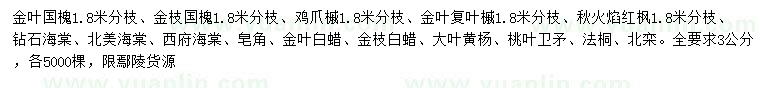 求購金葉國槐、金枝國槐、雞爪槭等