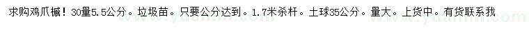 求購(gòu)30量5.5公分雞爪槭