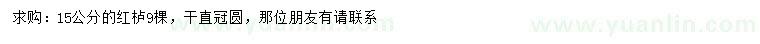 求購15公分紅櫨
