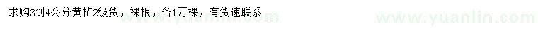 求購3-4公分黃櫨