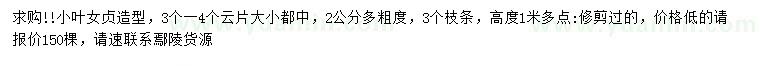 求購2公分小葉女貞