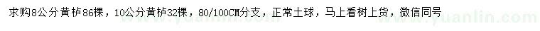 求購(gòu)8、10公分黃櫨
