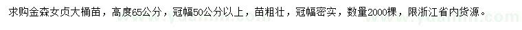求購高65公分金森女貞