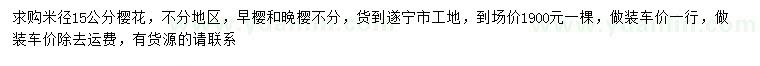 求購(gòu)米徑15公分櫻花