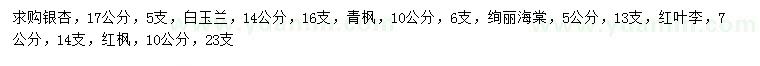 求購(gòu)銀杏、白玉蘭、青楓等