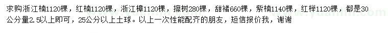 求購浙江楠、紅楠、擦樹等