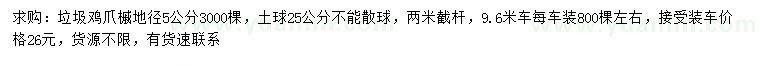 求購地徑5公分雞爪槭