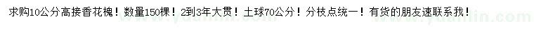 求購(gòu)10公分香花槐