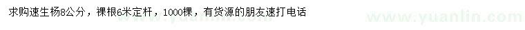 求購(gòu)8公分速生楊