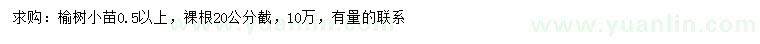 求購0.5公分以上榆樹小苗