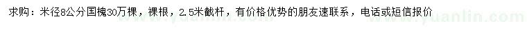 求購米徑8公分國槐