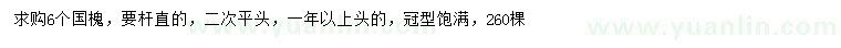 求購6公分國槐