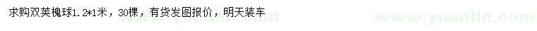 求購1.2米雙莢槐球