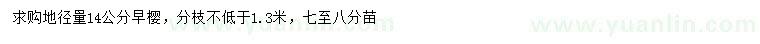 求購地徑14公分早櫻