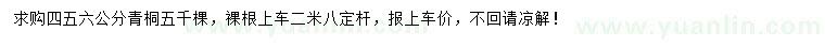 求購(gòu)4、5、6公分青桐