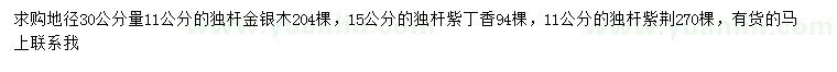 求購(gòu)金銀木、紫丁香、紫荊