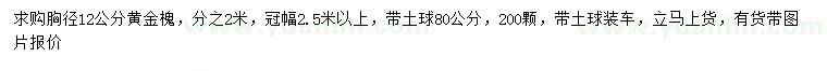 求購(gòu)胸徑12公分黃金槐