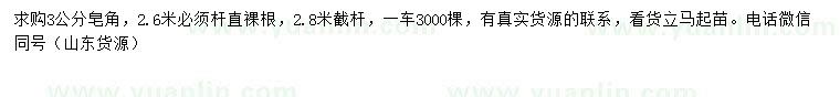 求購3公分皂角