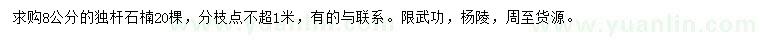 求購8公分石楠
