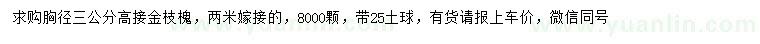 求購(gòu)胸徑3公分金枝槐